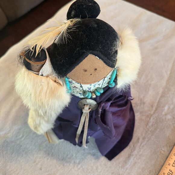 Handmade Native American Kachina Doll Santa Fe signed Lyn Oney 1989 mama & baby - Picture 1 of 9